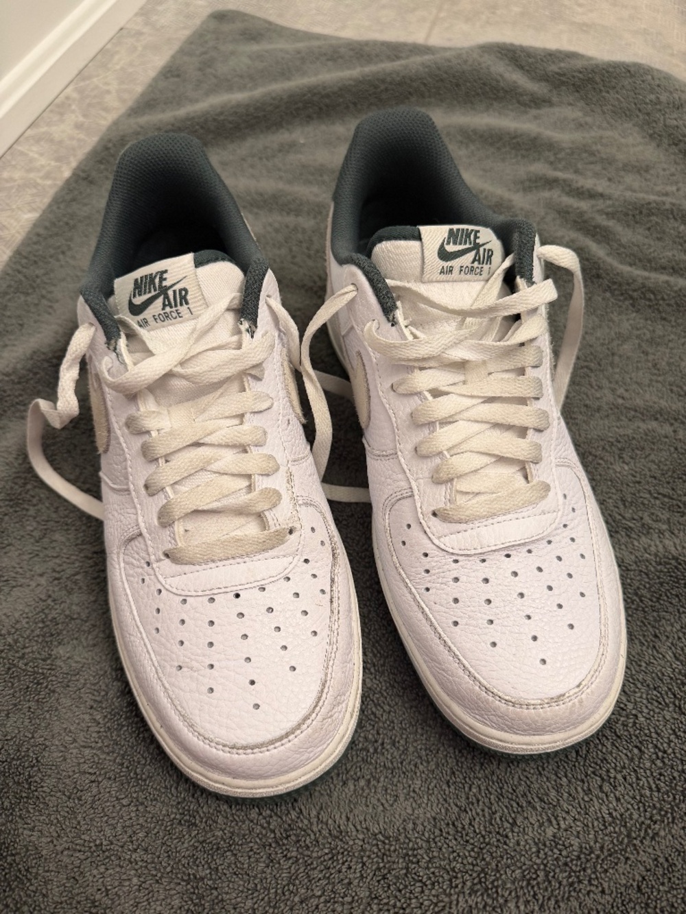 Men’s Nike Air Force Ones (White & Green)